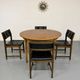 Vintage teak extendable round dining table Scandinavian design 1960s