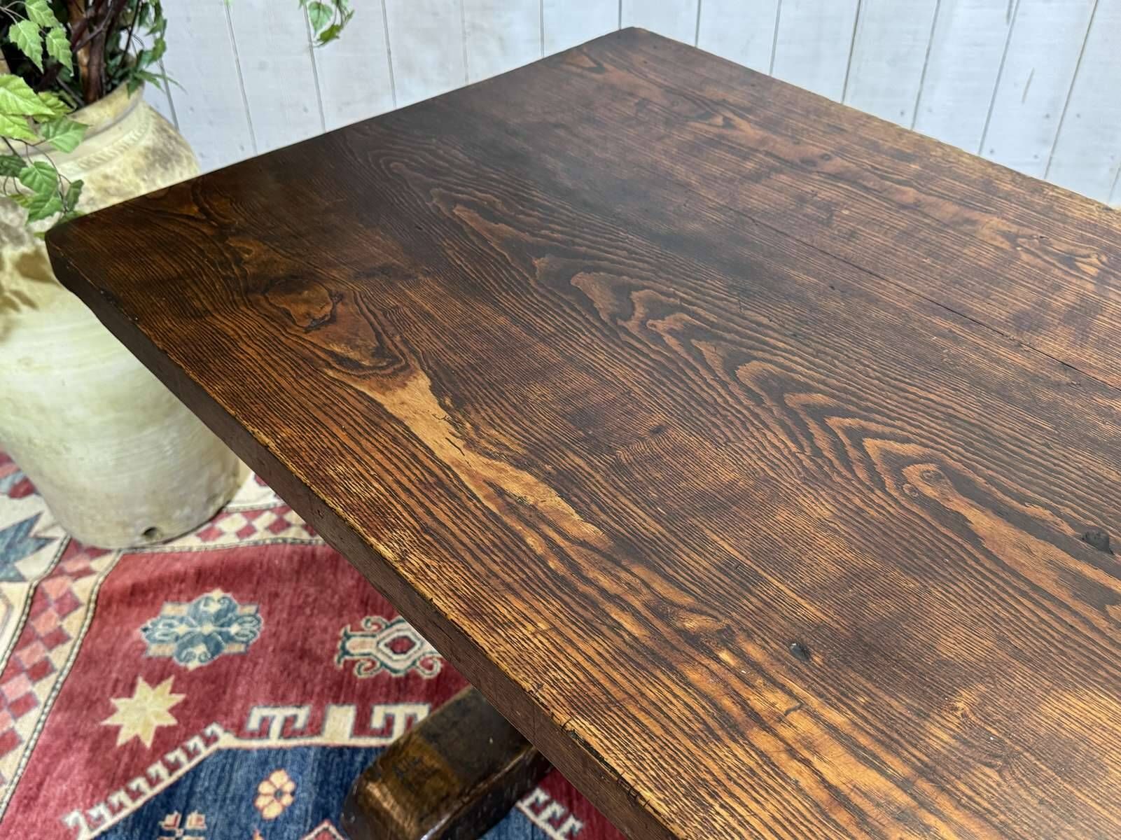 Table monastère anglaise en chêne XIXème