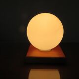 Scandinavian wood and white opaline 70s