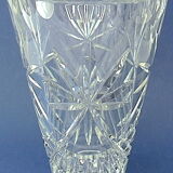 Conical carved crystal vase