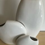 Série 3 vases vintage en céramique émaillée