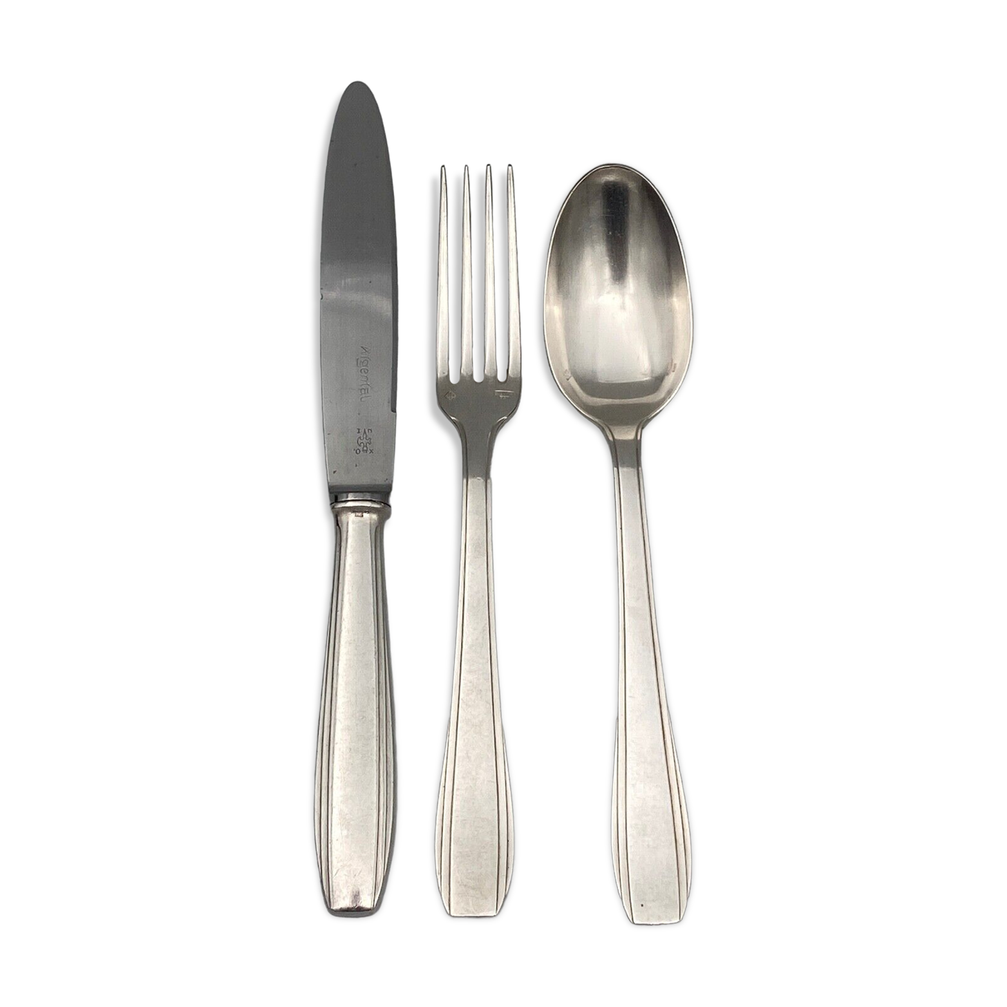 Menagere art deco metal silver 36 pieces silver halberd head