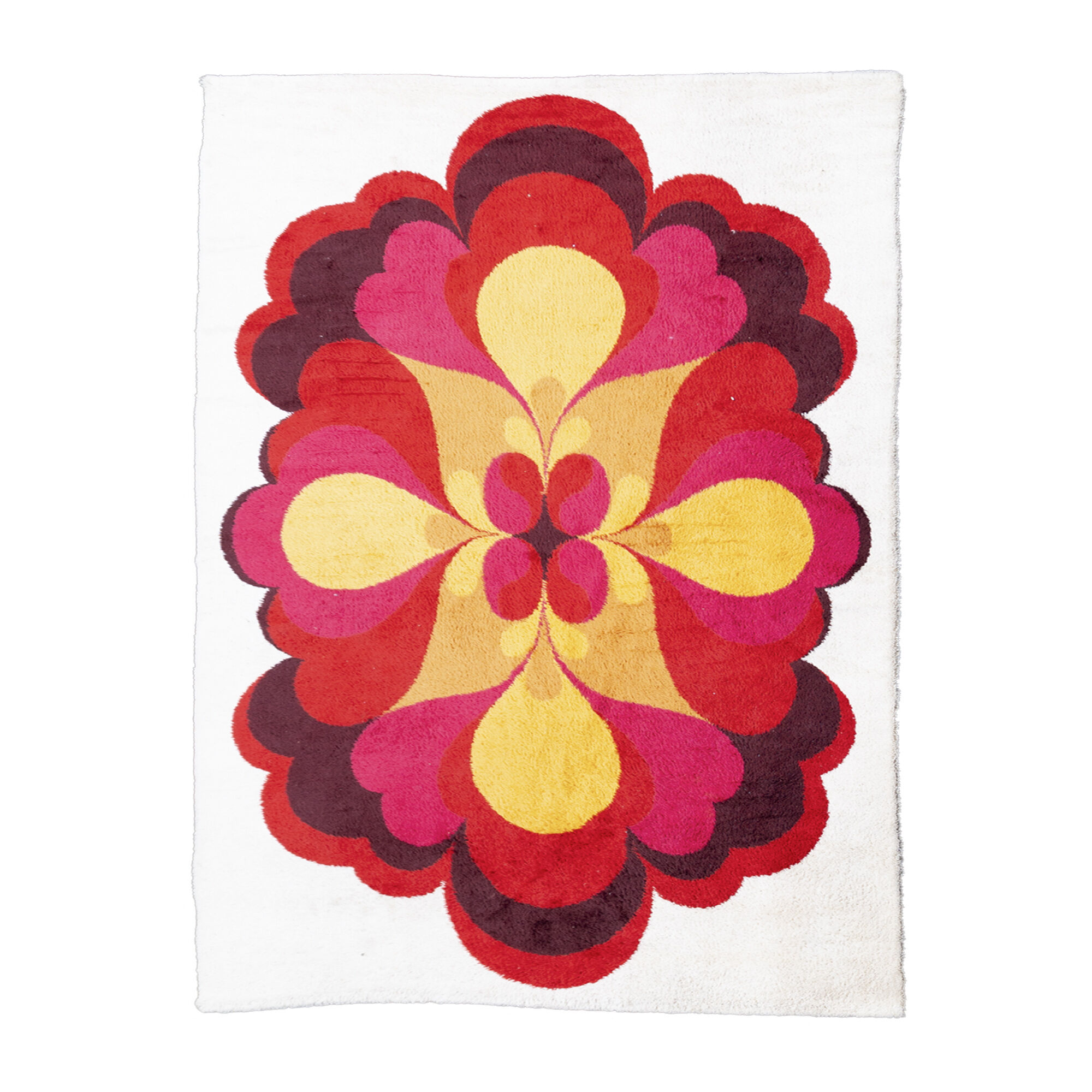 Red and orange roset carpet 300cm x 400cm