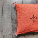 Moroccan orange cotton cushion