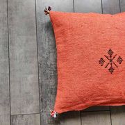 Coussin marocain orange en coton
