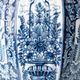 Dutch Chinoiserie Table Lamp, Blue and White Delft, by Makkum, with a New Coral Silk Shade
