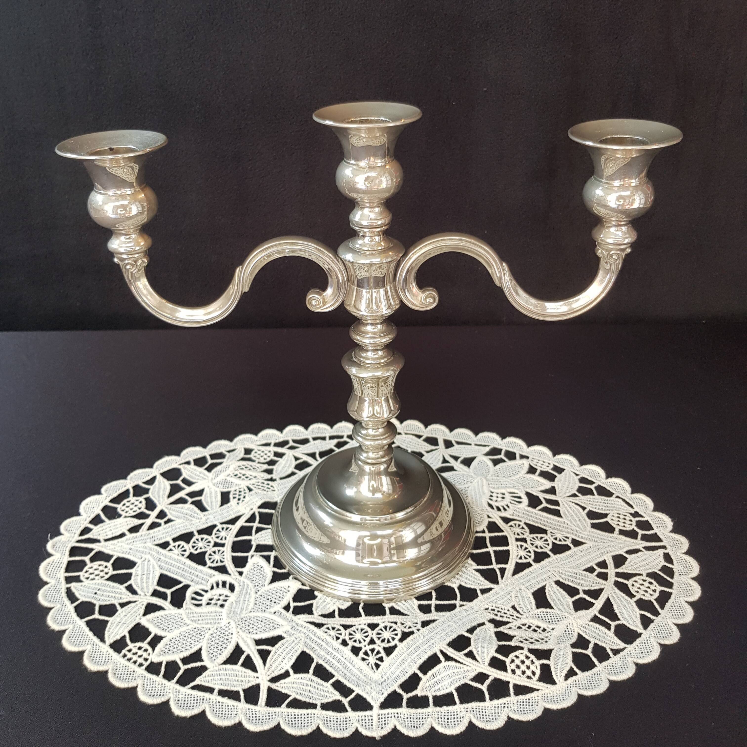 Silver metal candlestick