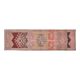 1970s Vintage Turkish Oushak Handmade Wool Cotton Pink Runner Rug 94x311