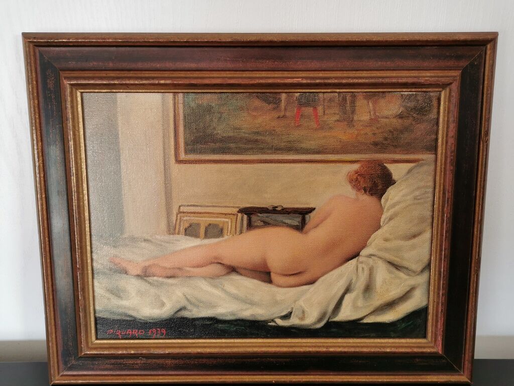 Tableau de nue signé Piquard 1979