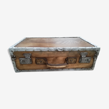 Old waxed wooden suitcase