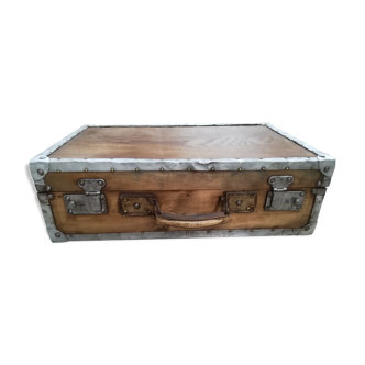 Old waxed wooden suitcase