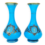 Pair of Baccarat Napoleon III opaline vases
