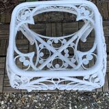 Peacock white rattan side table 1970