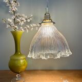 Vintage holophane glass lampshade pendant light
