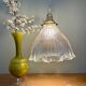 Vintage glass holophane pendant light