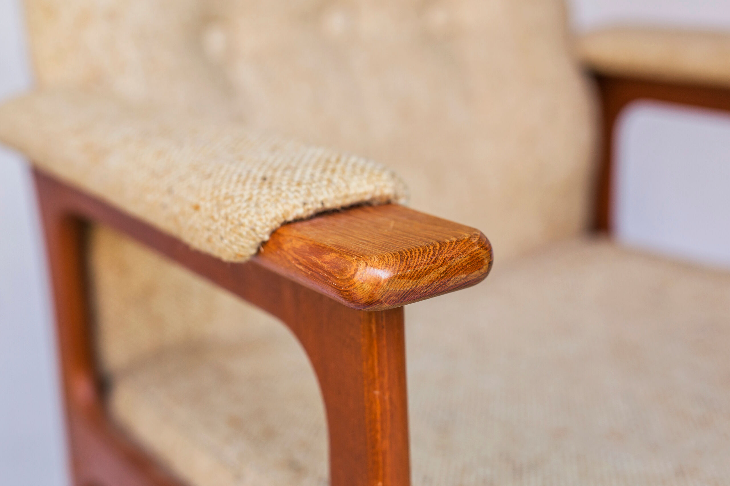 Danish teak armchair & stool from OD Møbler, 1960s