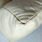 Leather armchair and cream-coloured foam, France , circa 1970