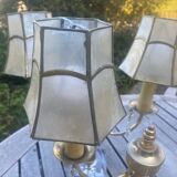 Set of 2 crystal lamps with mother-of-pearl shades