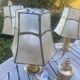 Lot de 2 lampes en cristal et abat-jours en nacre