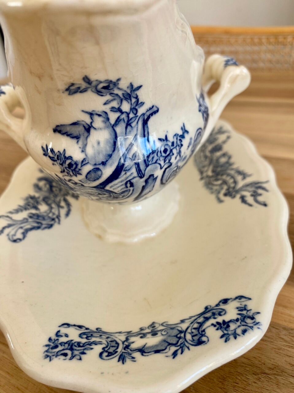 Blue iron earth gravy boat