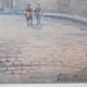 WATERCOLOR 1930 signed VICTOR MAUNIER : PARIS rue des Prêtres Saint Séverin Latin Quarter, 75, frame