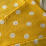 4 yellow napkins with white polka dots