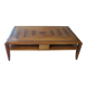 Large coffee table - cherry finish - solid wood - butterfly motifs