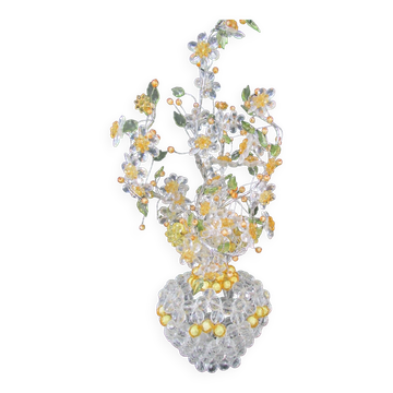 Vase et bouquet en perles , pièce unique