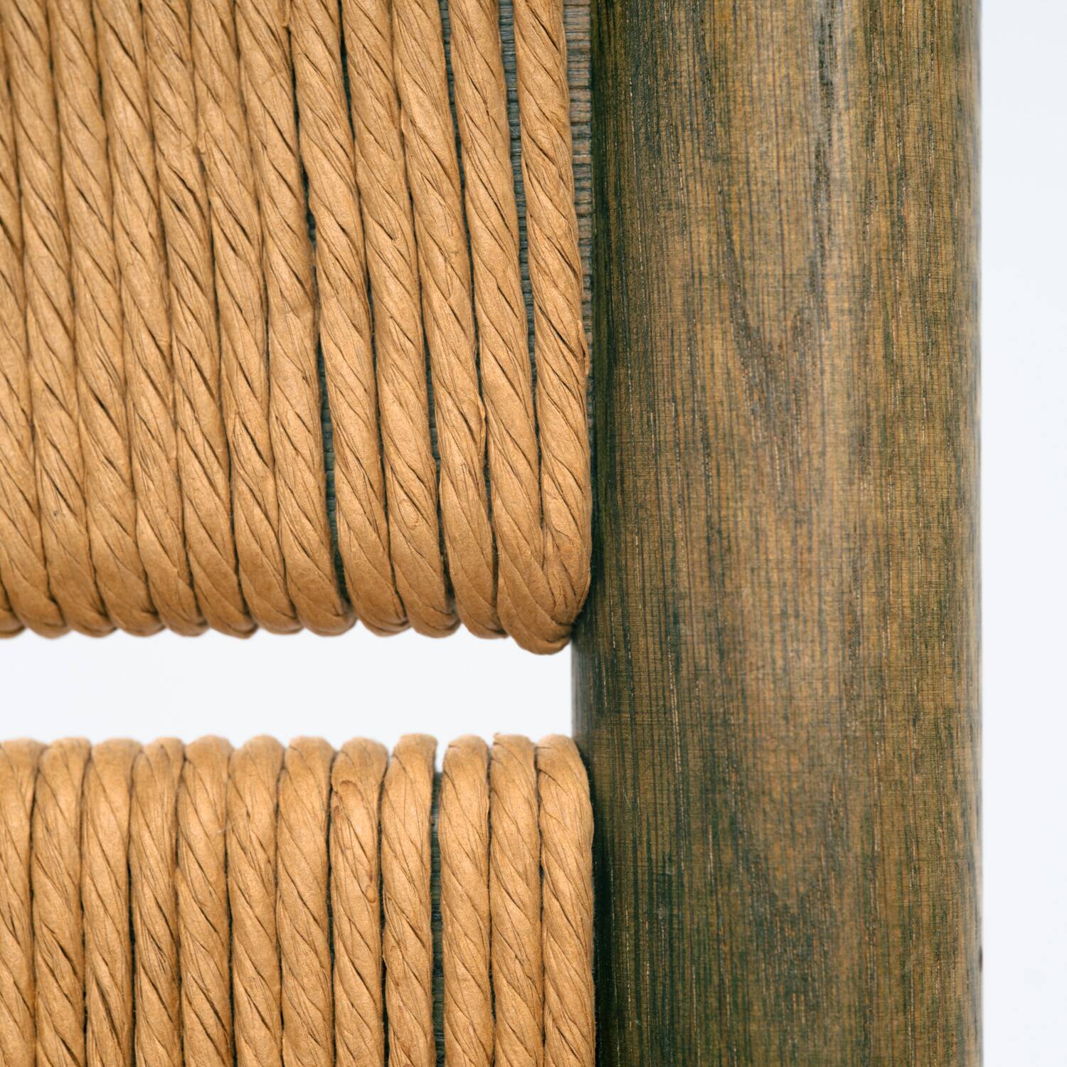 Odessa dining chairs set of 6, stained birchwood, Danish cord, 1970s