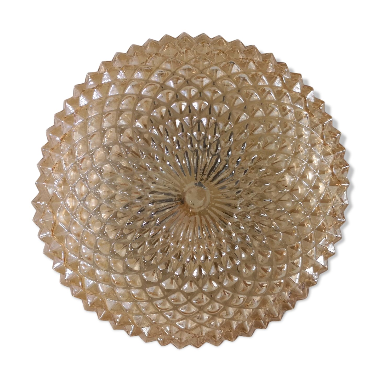 Plafonnier en verre ambré