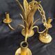 Hollywood Regency vintage gold palm chandelier 3 lights Hans Kögl style A666
