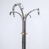 Italian design coat rack (H170) – travertine base & gunmetal chrome