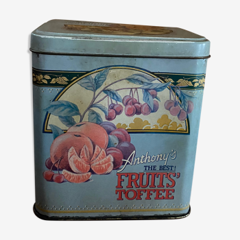 Ancienne boîte anglaise fruits’ toffee.