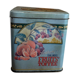 Ancienne boîte anglaise fruits’ toffee.