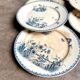 6 dessert plates Sarreguemines in iron earth, service "Tsarina"