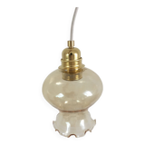 Amber tulip globe lamp