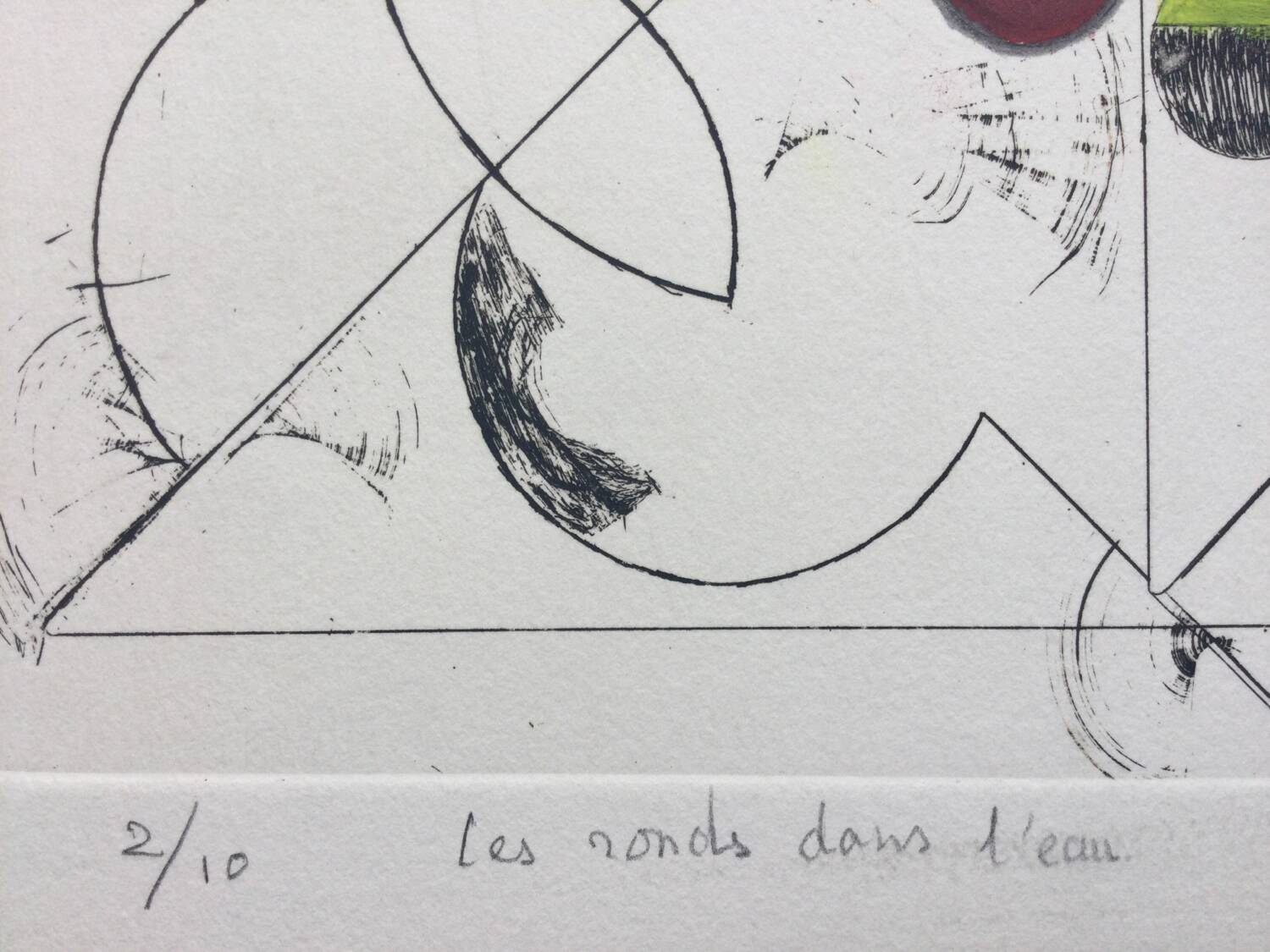 Enhanced etching. The round in the water. Claude BURET (1926-2010)