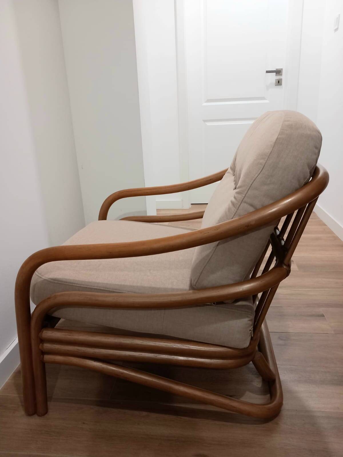 Two rattan armchairs from the 1970s, Scandinavia