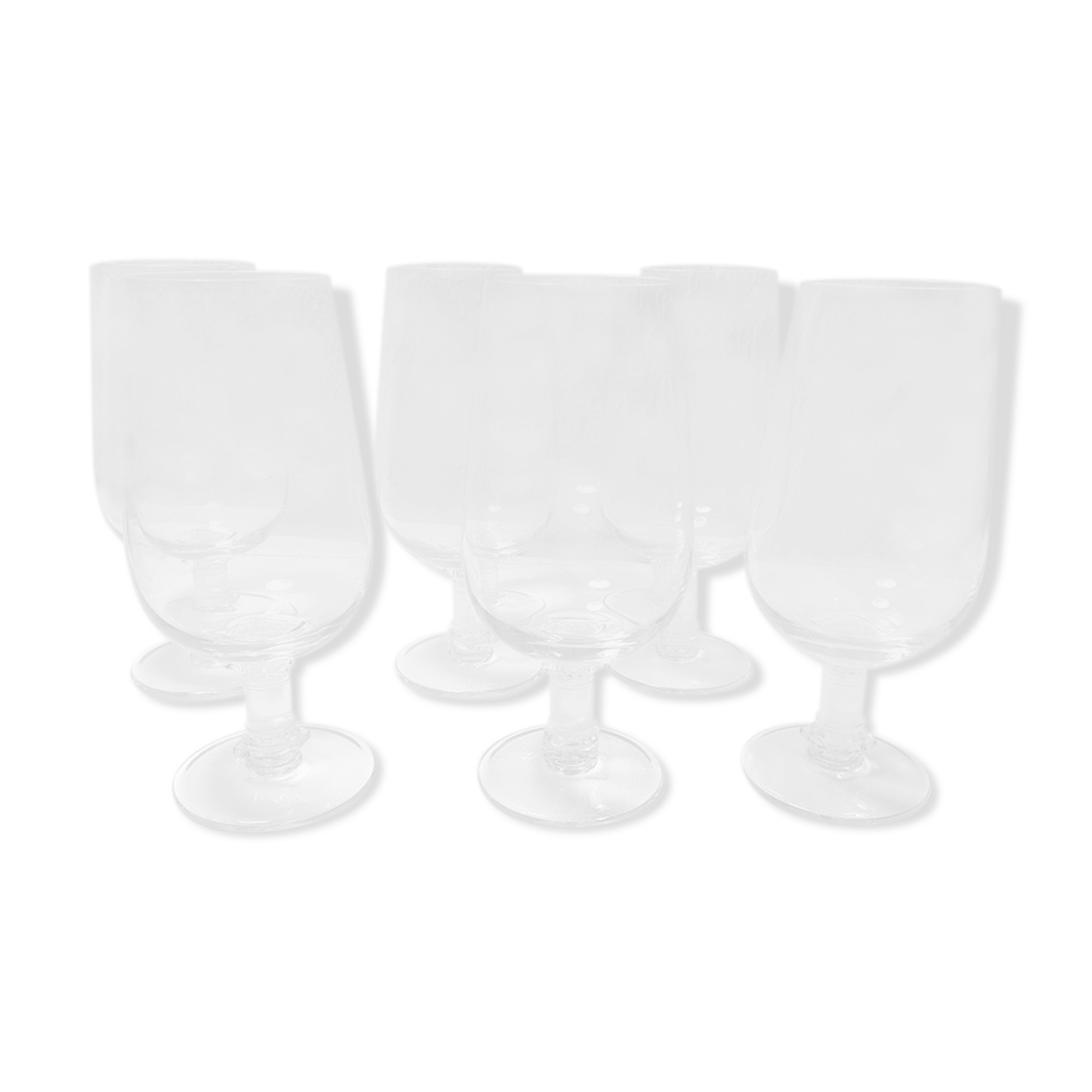 6 Lalique stamped glasses