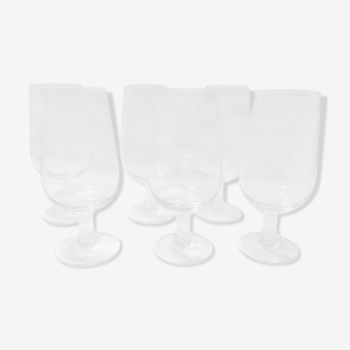6 Lalique stamped glasses
