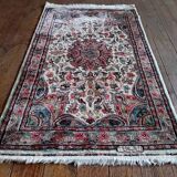 Handmade Pakistani wool and silk rug 124x77cm