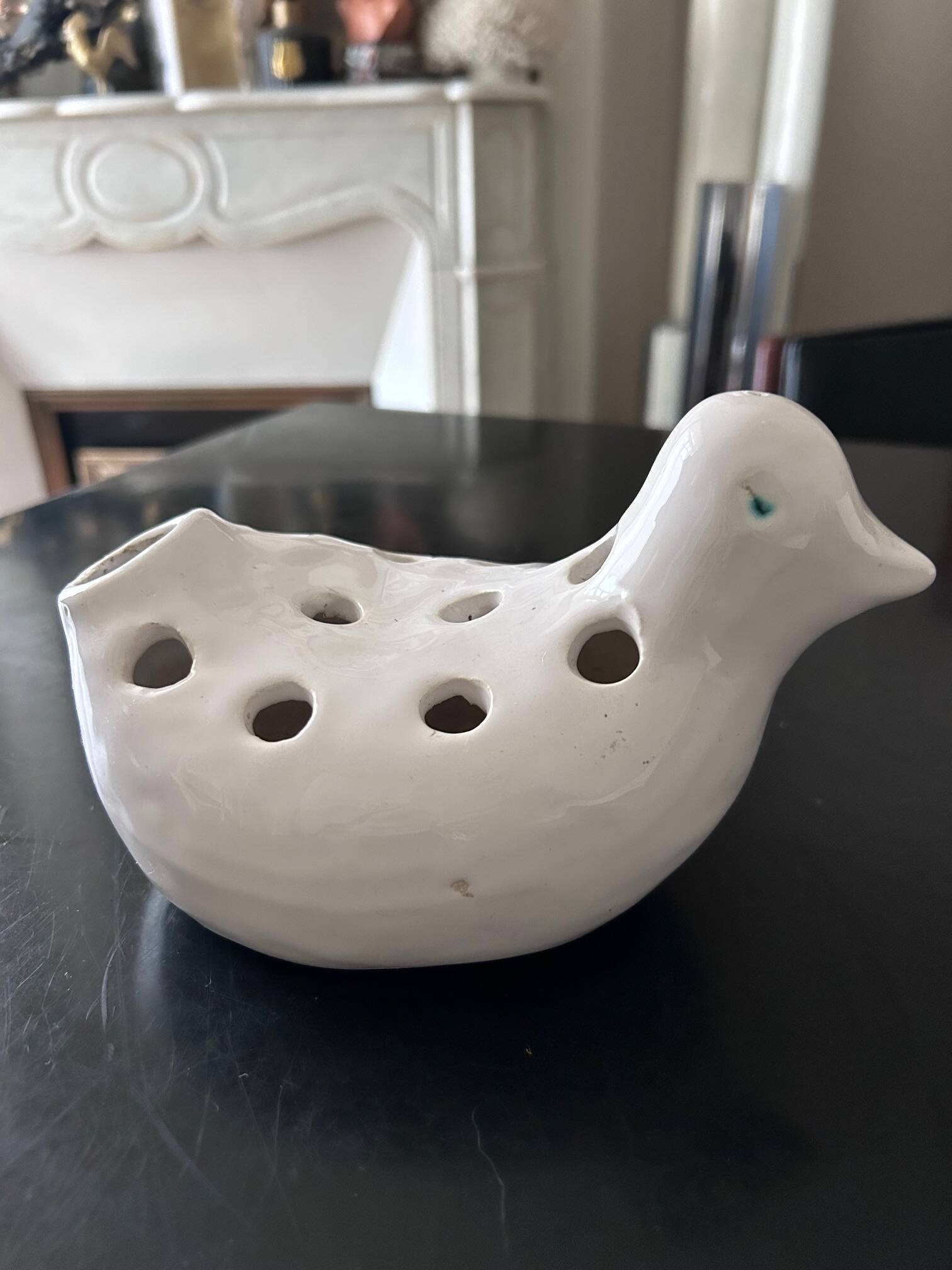 bird spades ceramic flower