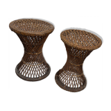 Pair of rattan stool