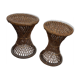 Paire de tabouret en rotin
