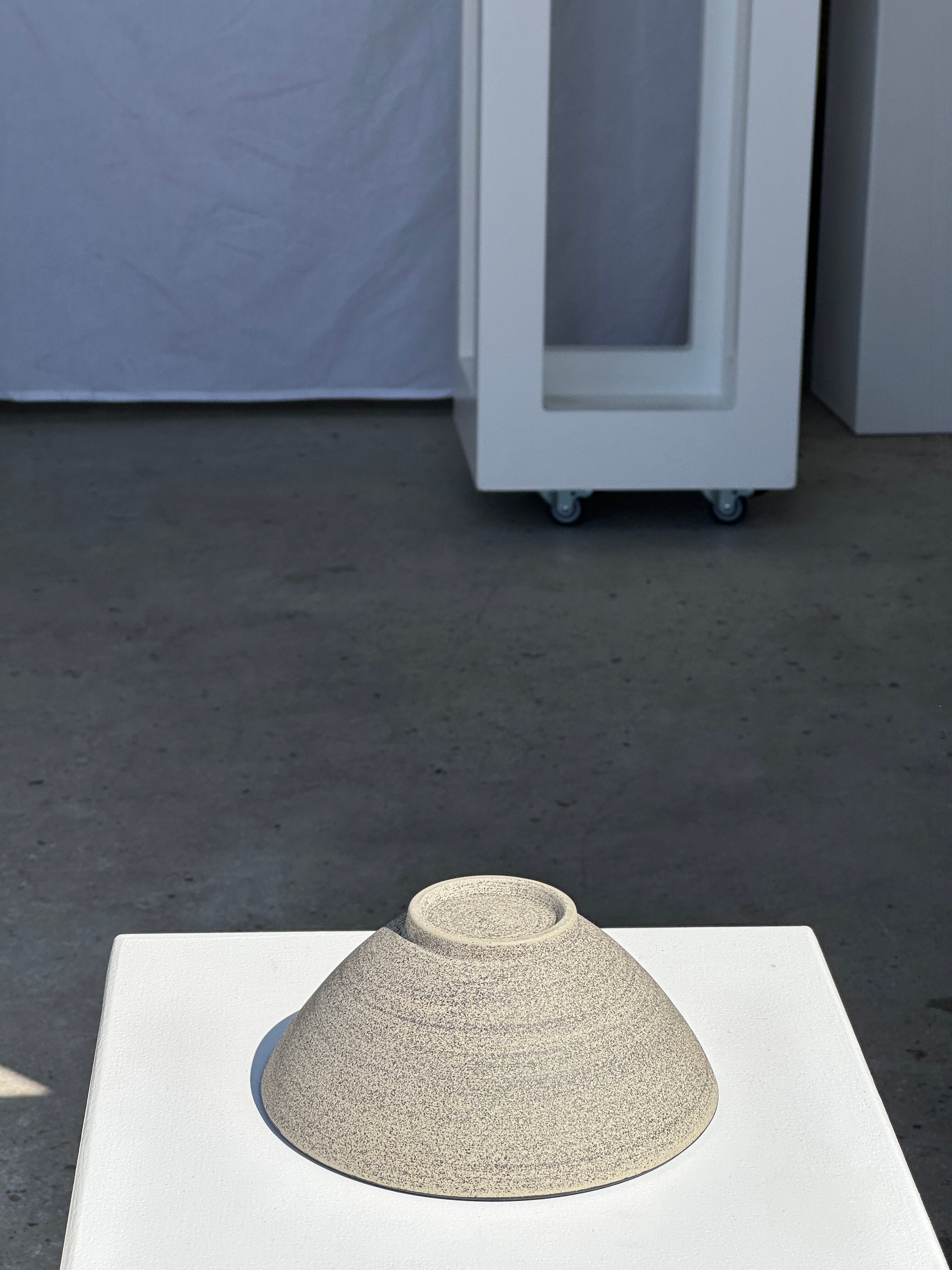 Duo of gray Indonesian ceramic bowls or salad bowls