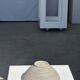 Duo of gray Indonesian ceramic bowls or salad bowls