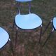 4 chaises vintages en formica bleues