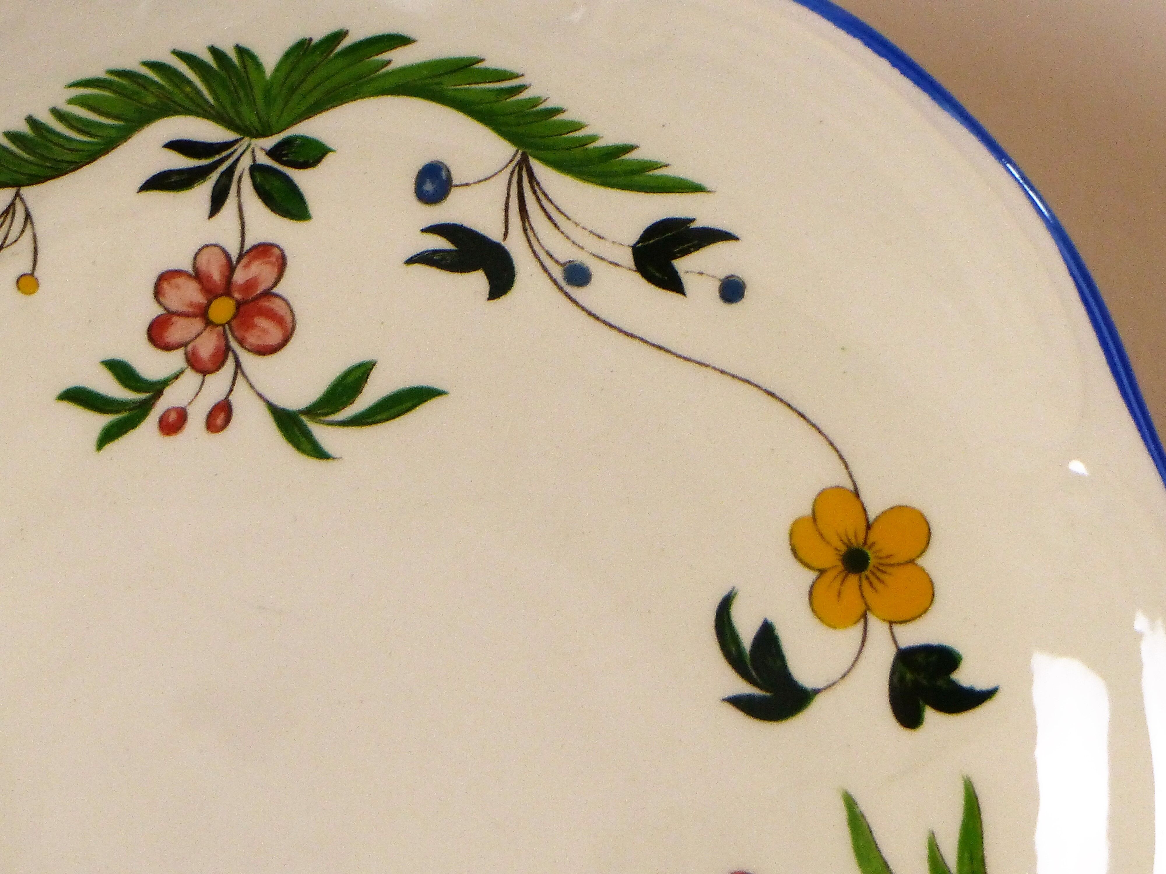 6 dessert plates birds of paradise Gien