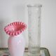 Vintage mid-century transparent Oberglass vase, rock crystal, Austria, 1970s.
