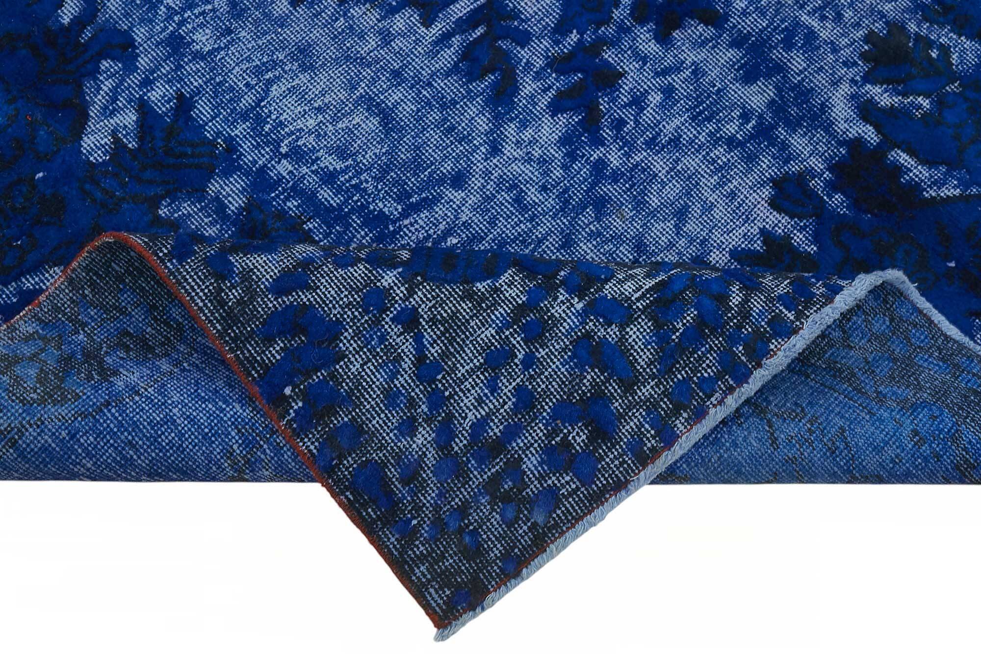 Overdyed Wool Vintage Handmade Carved Rug 168 cm x 262 cm